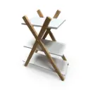 Présentoir étagère bois/blanc