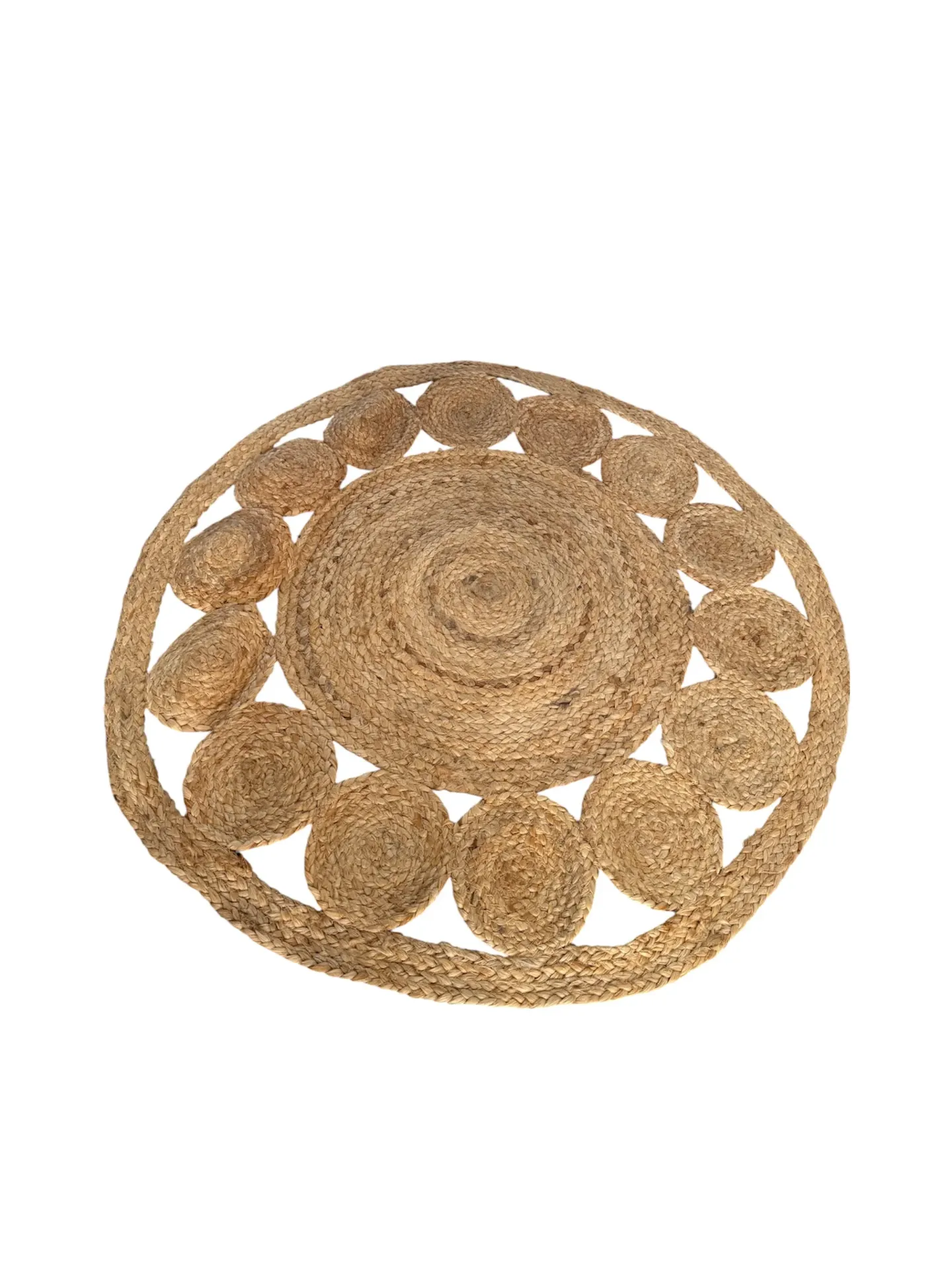TAPIS ROND JUTE MOTIF