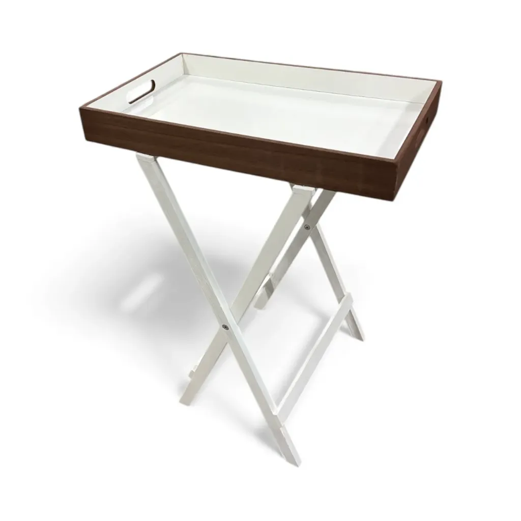 PLATEAU SUR PIED BRUN/BLANC