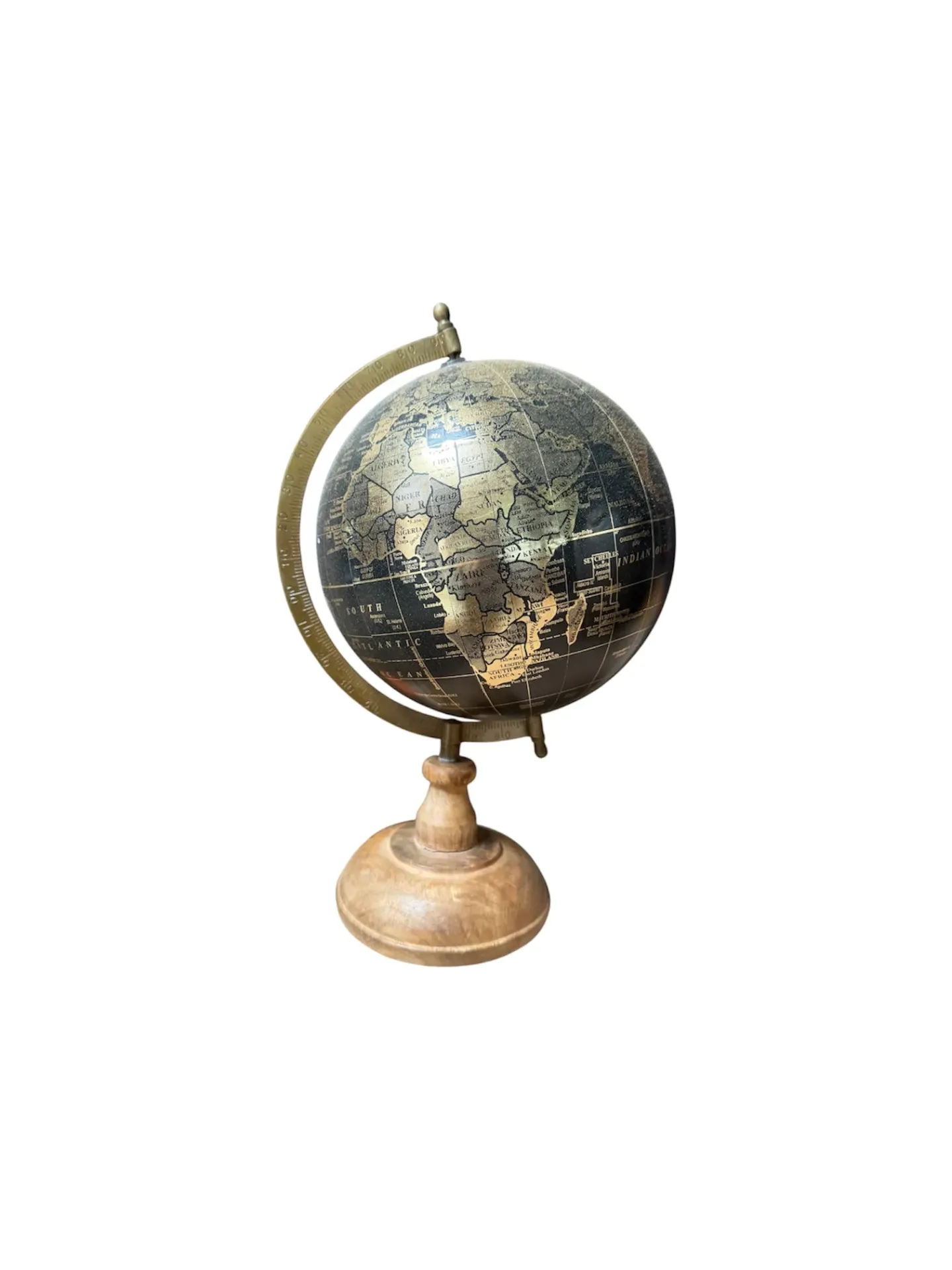 MAPPEMONDE NOIRE/BOIS