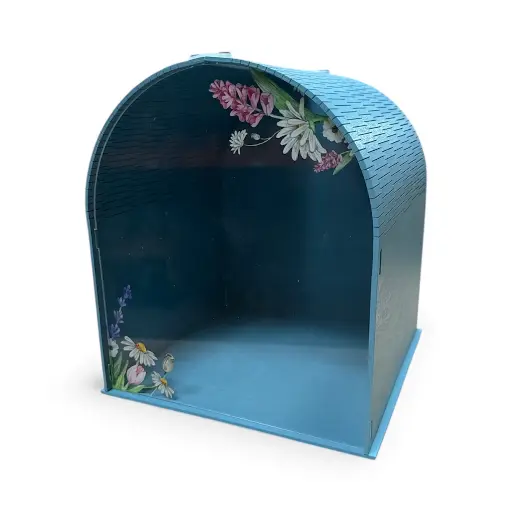 Boîte à cartes - acrylique bleu 